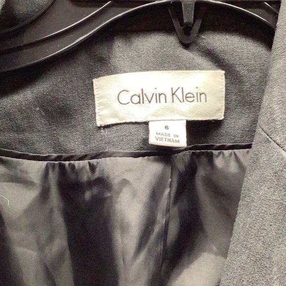 Calvin Klein Size 6 Women's Charcoal Blazer Preloved - Picture 3 of 8